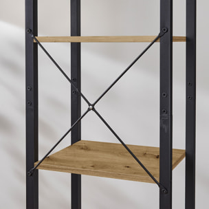 Libreria a colonna industrial artisan oak a 6 ripiani