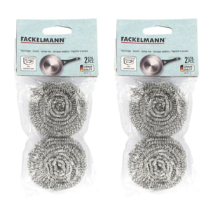 Lot de 4 éponges inox à récurer Fackelmann Tecno