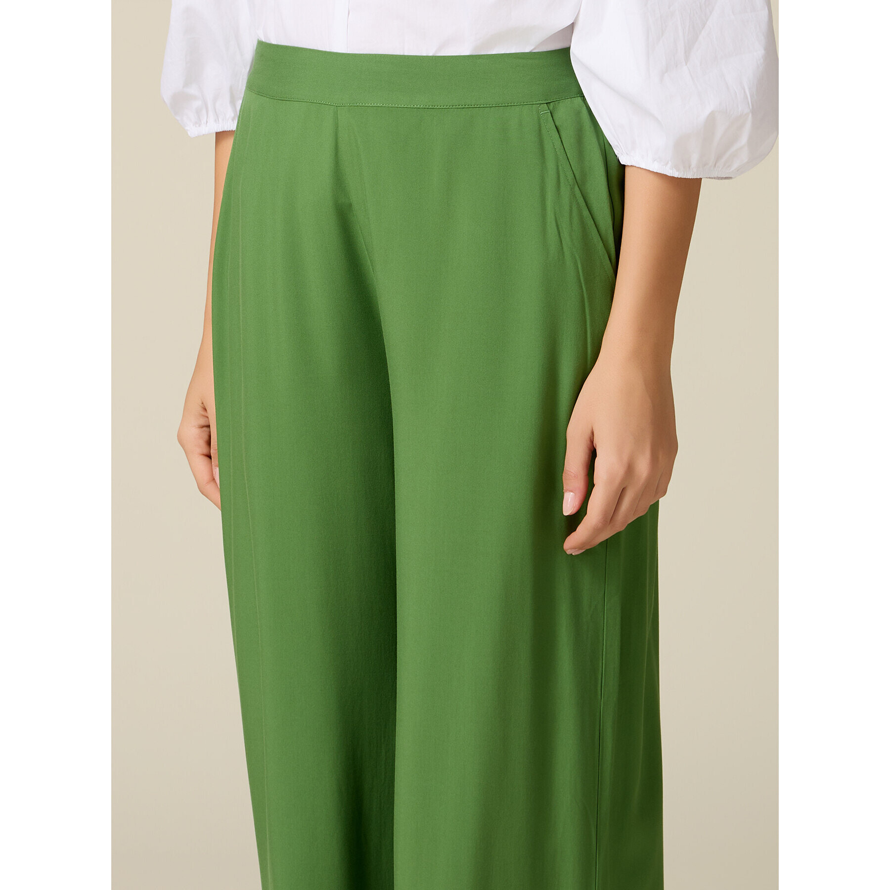 Oltre - Pantalones palazzo de viscosa - Verde