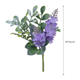 Pick Lavanda/Bacche H 16 Cm - Pezzi 12 - 9X16X4cm - Colore: Viola - Bianchi Dino - Fiori Artificiali