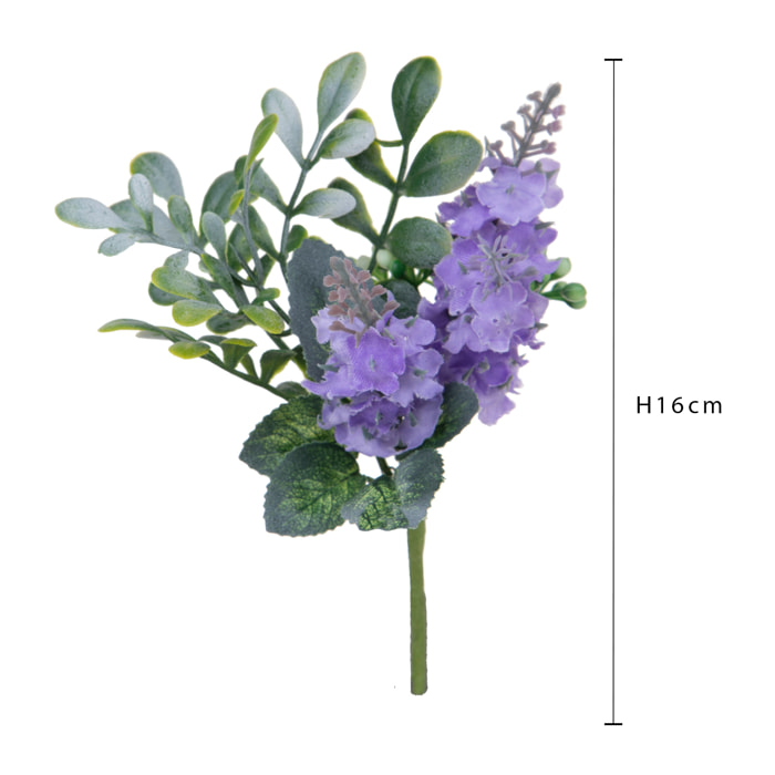 Pick Lavanda/Bacche H 16 Cm - Pezzi 12 - 9X16X4cm - Colore: Viola - Bianchi Dino - Fiori Artificiali