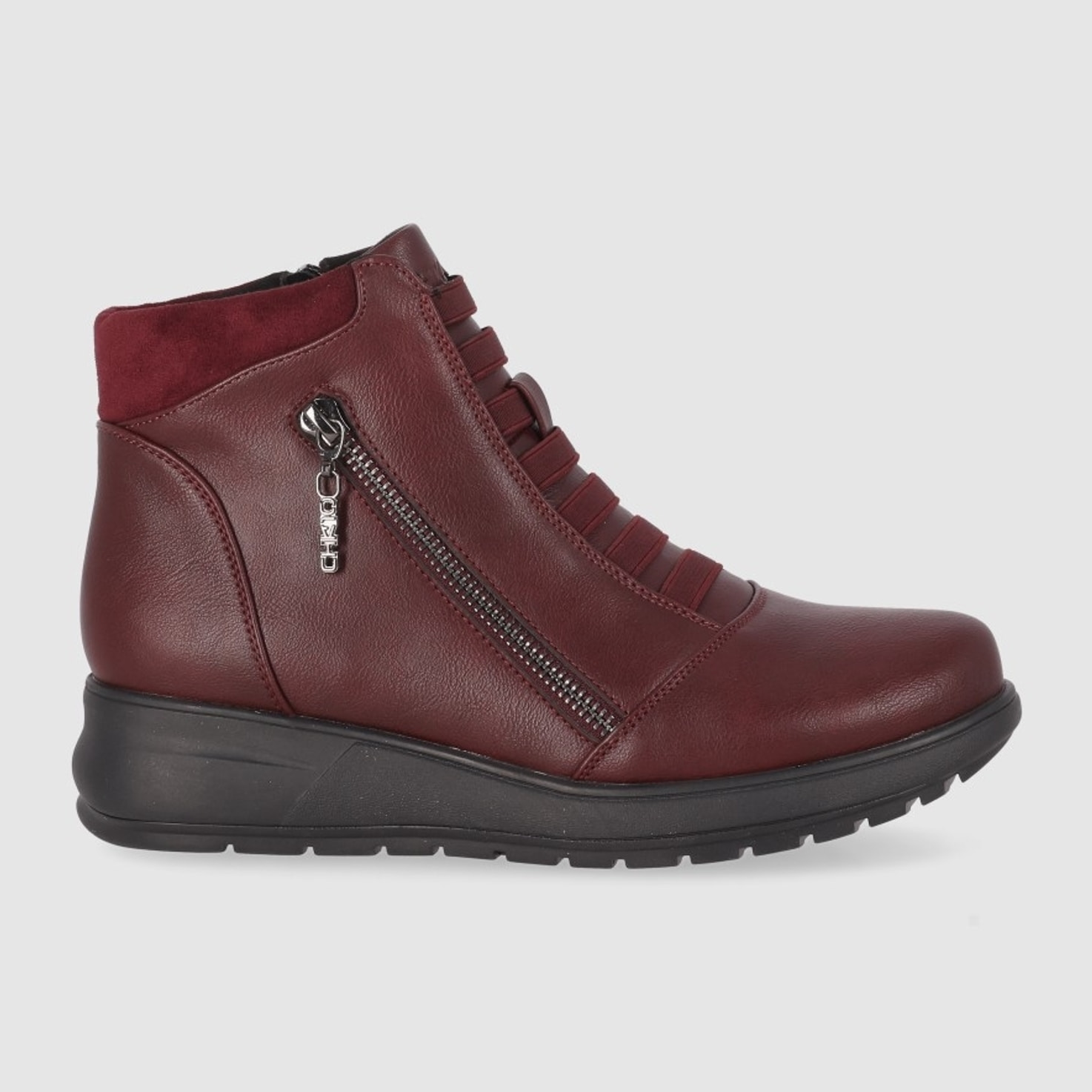 Botines - Vino - Tacón: Bajo
