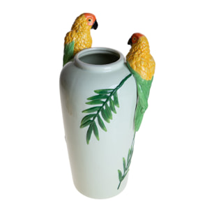 Vaso con pappagalli - 21xH39x16,5cm - Pezzi 1 - Bianchi Dino SpA