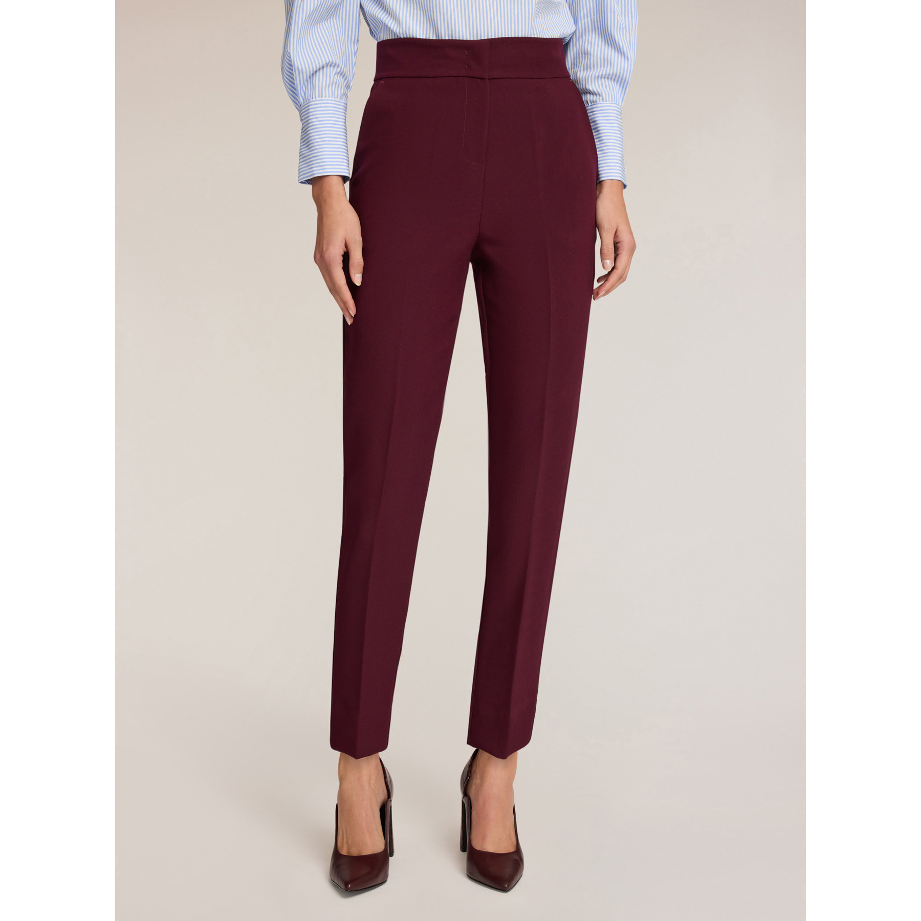 Motivi - Pantaloni carrot a vita alta - Bordeaux