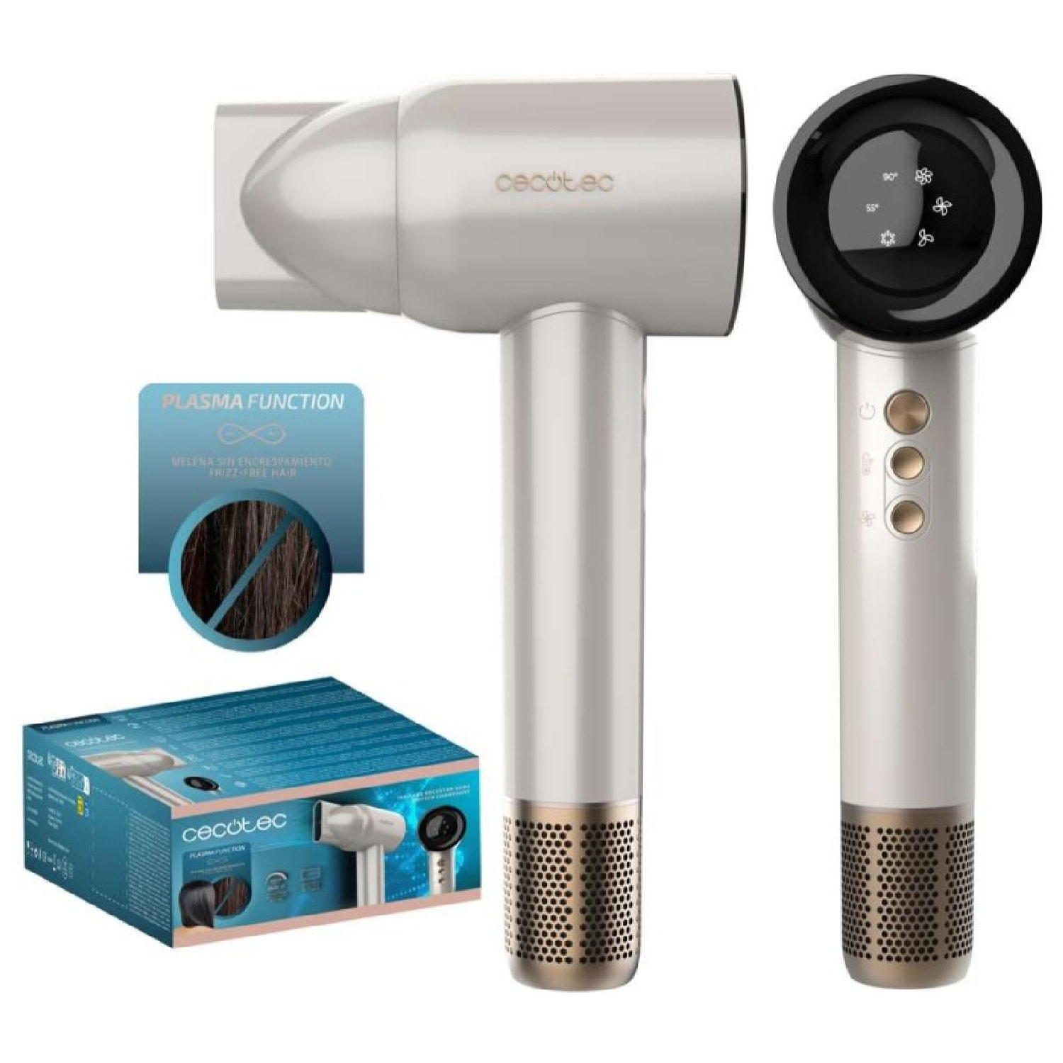 Cecotec Secadores de pelo BLDC IoniCare RockStar Nano IonTech Champagne