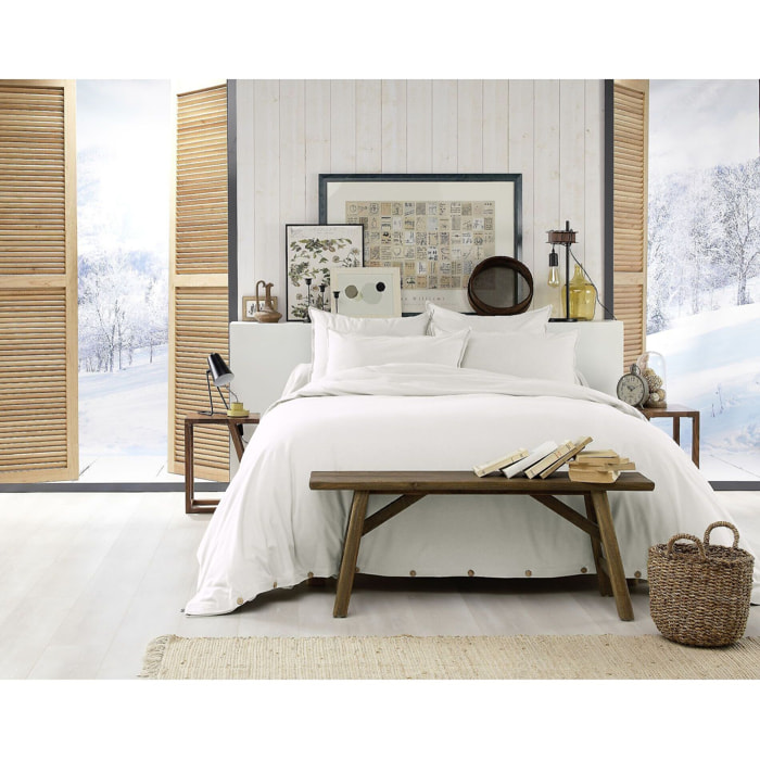 Housse de couette 100% flanelle blanc