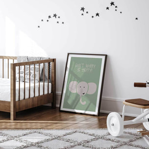 Affiche enfant elephant Affiche sous cadre noir