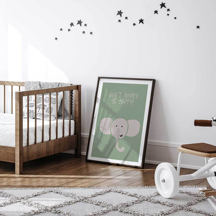 Affiche enfant elephant Affiche sous cadre noir