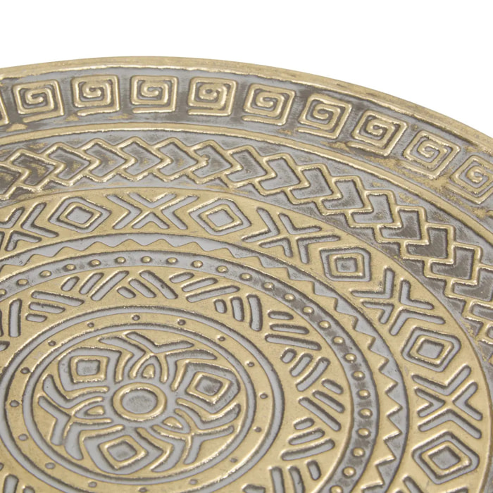 Lot de 3 plateaux ronds Samir en acier doré