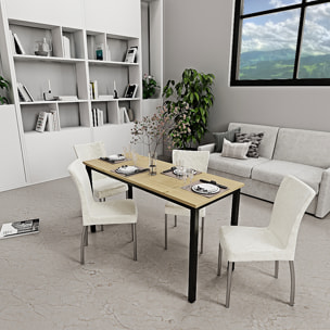 Scrivania Tavolo Da Computer PC In Legno Gambe In Metallo Scrittoio Desk Ufficio Studio Cameretta Soggiorno Design Moderno 138x55x73 Cm Nero E Rovere