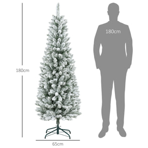 Árbol de Navidad 180 cm Árbol de Navidad Artificial Nevado con 479 Ramas y Soporte de Metal Árbol Navideño para Salón Interior Verde