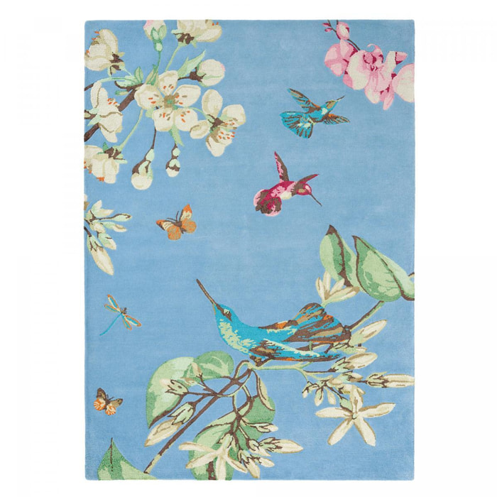 Tapis salon et chambre fait à la main en laine motif floral VAMA