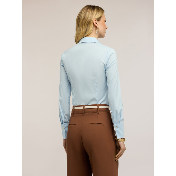 Motivi - Camisa en popelina de mezcla de algodón - Light - blue