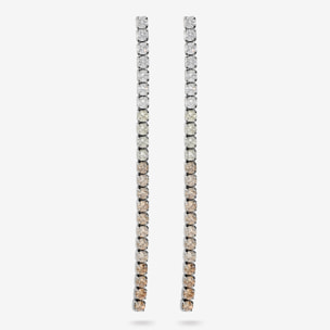 Orecchini Tennis con Cubic Zirconia Champagne Effetto Degradé