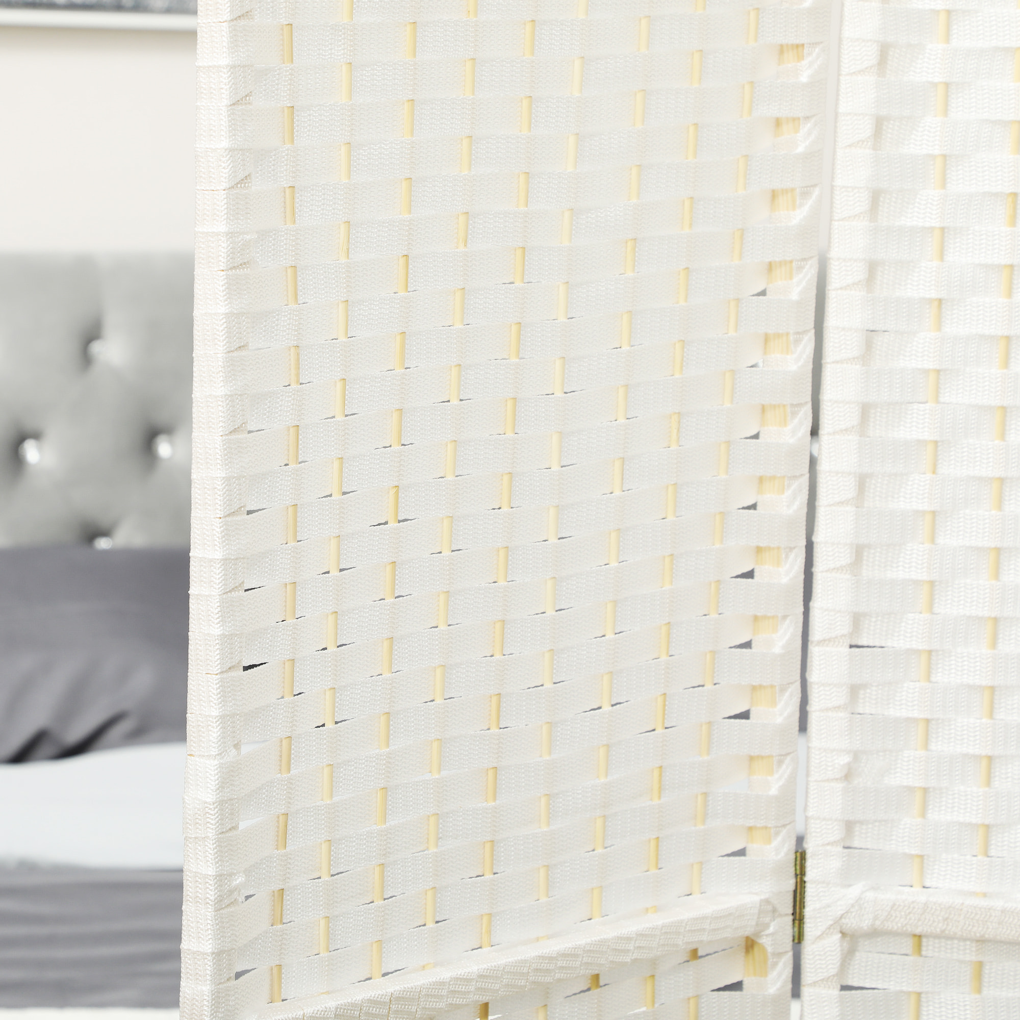 Biombo de 4 Paneles Separador de Ambientes Plegable 160x170 cm Biombo Separador de Ambientes para Salón Dormitorio Oficina