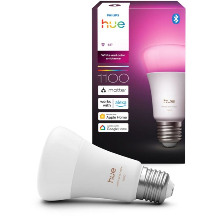 Ampoule LED connectée PHILIPS HUE E27 White&Color Ambiance 75W