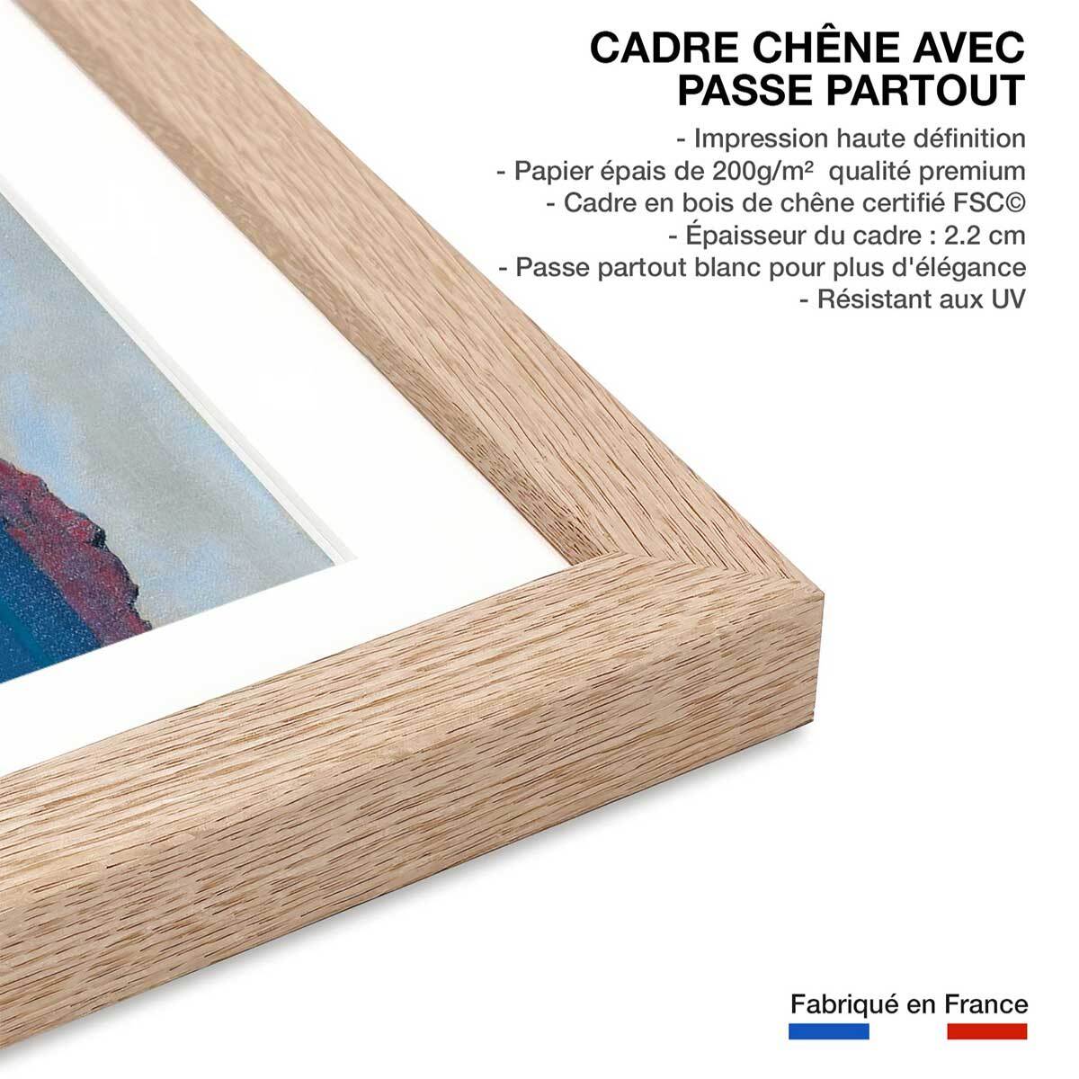 Poster Baie de Tregastel - Felix Valloton Affiche + cadre en bois - Chêne