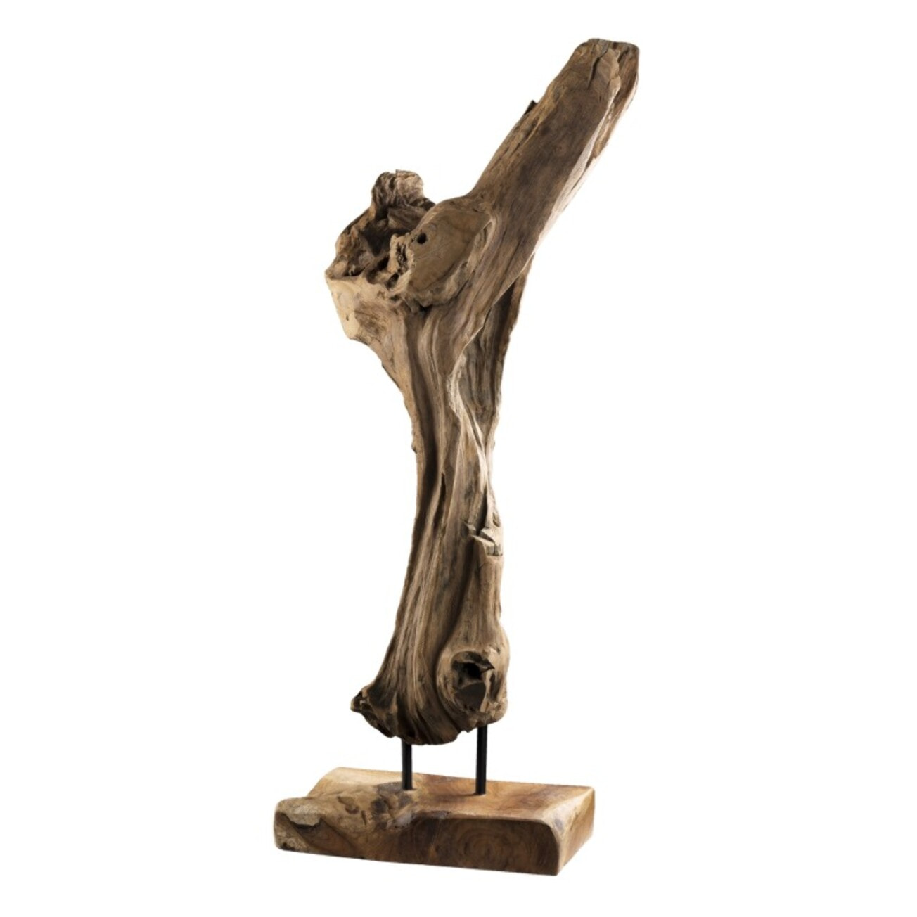 CLARA - Objet décoration bois teck branche naturelle 'S'