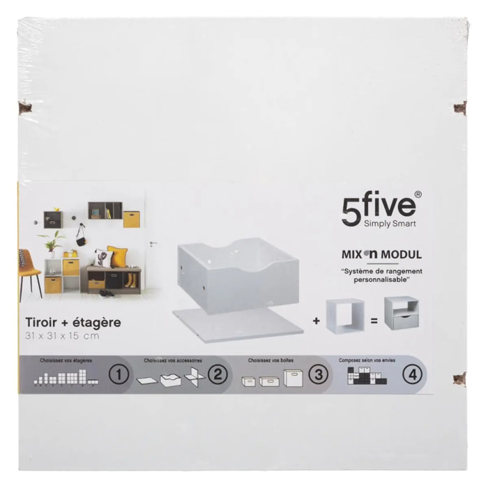 Tiroir et étagère 31cm "Mix N' Modul" blanc