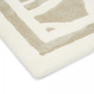 Tapis salon et chambre fait à la main en laine motif faux uni YOIL