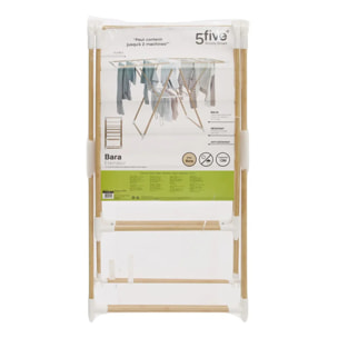 Étendoir à linge pliant pont 13m "Bara" effet bois