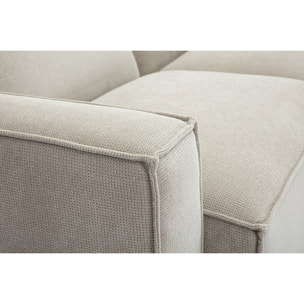 Canapé d'angle modulable 5 places en tissu effet velours texturé beige SPLIT