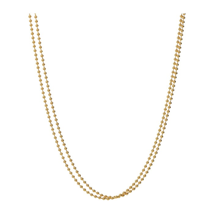 Collana Lunga placcata Oro Giallo 18Kt con Microbead Lucide