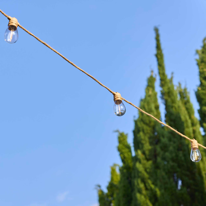 Guirlande solaire FANTASY CORD HYBRID 10 ampoules 7.50M