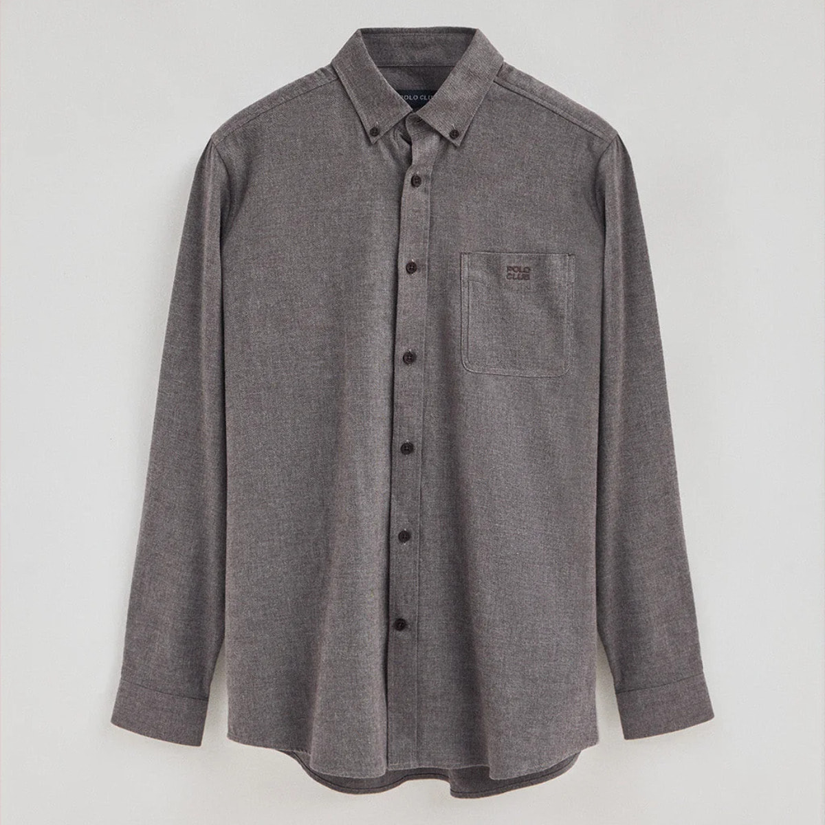 Camicia marrone regular fit e logo Polo Club