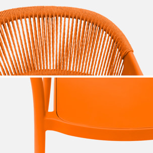 Chaise de jardin empilable avec effet corde (lot de 4) JOVIA