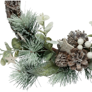 Couronne pommes de pin et branches D.27cm