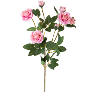 Rosaselvatica. Altezza 59 Cm - Pezzi 6 - 18X59X13cm - Colore: Rosa - Bianchi Dino - Fiori Artificiali