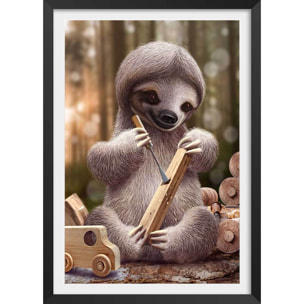 Affiche enfant spareth le fabricant de jouets  Affiche + cadre en bois - Noir