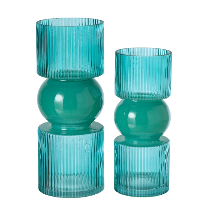 J-Line Vase - verre - turquoise - large