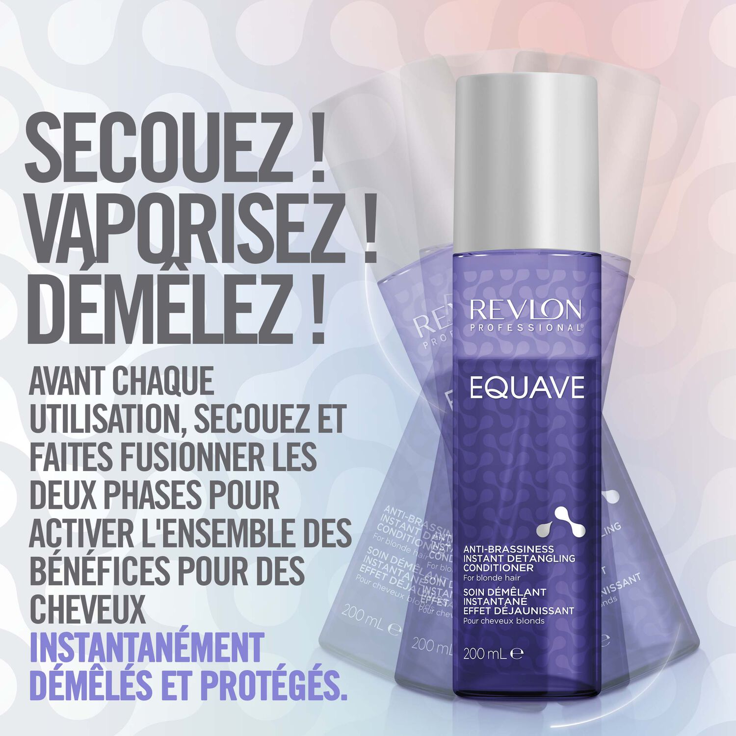 Equave™ - Soin Démêlant Bi-Phase Anti-Reflets Jaunes 200 ml