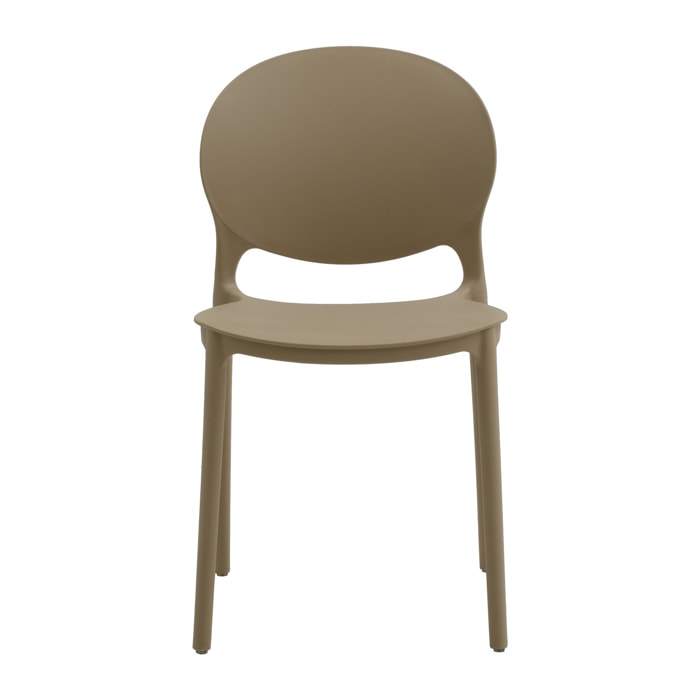 Set di 2 sedie SANTA CRUZ in polipropilene beige, impilabili