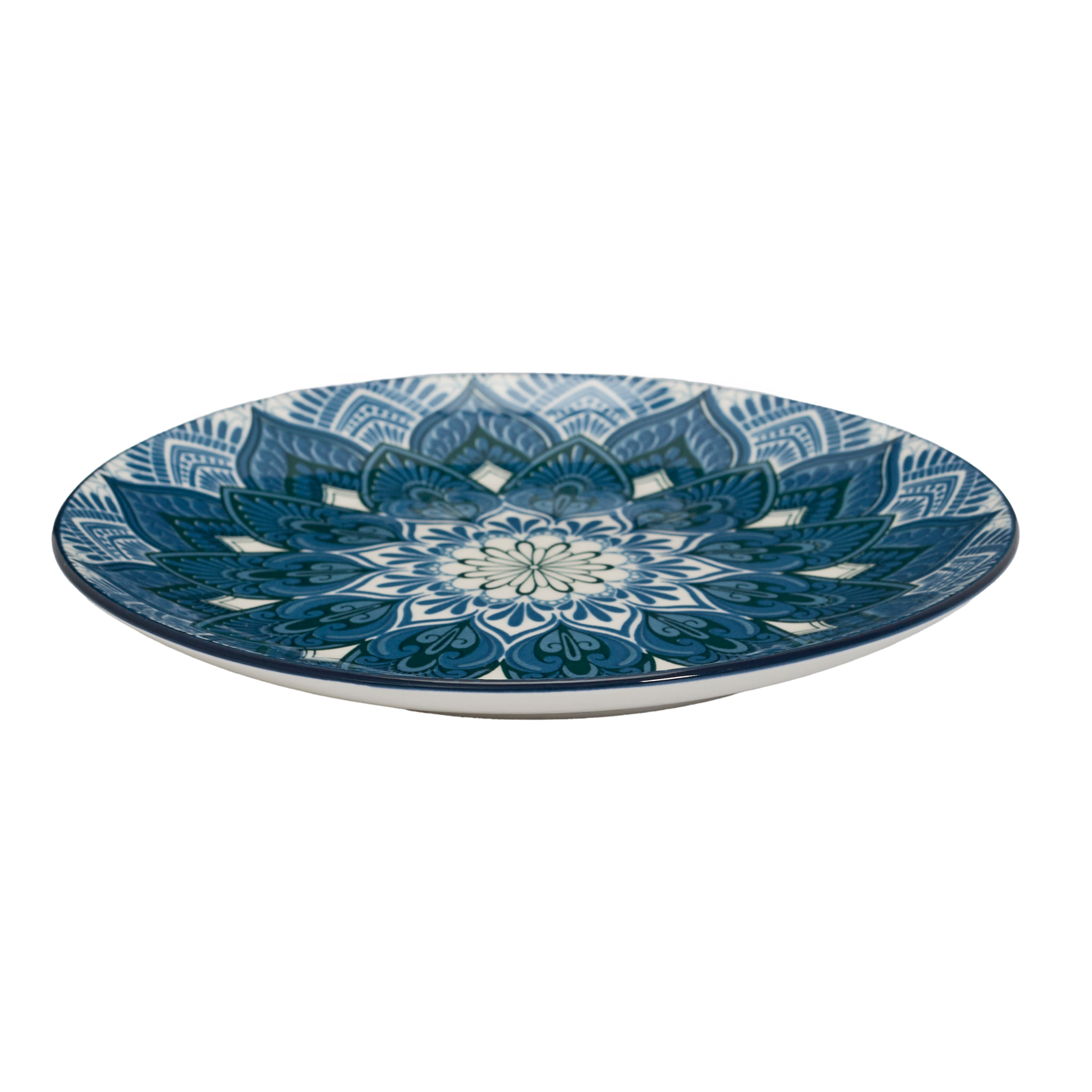 Service Vaisselle 12pcs Mandala Bleu