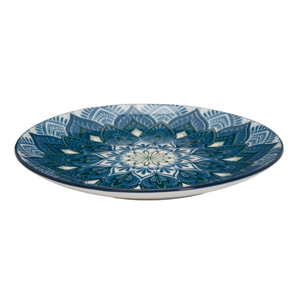 Service Vaisselle 12pcs Mandala Bleu