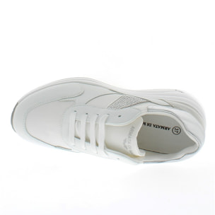 Armata di Mare Scarpe Donna Sneakers Casual Zeppa con Soletta in Memory Foam AMD S51H63 White Silver