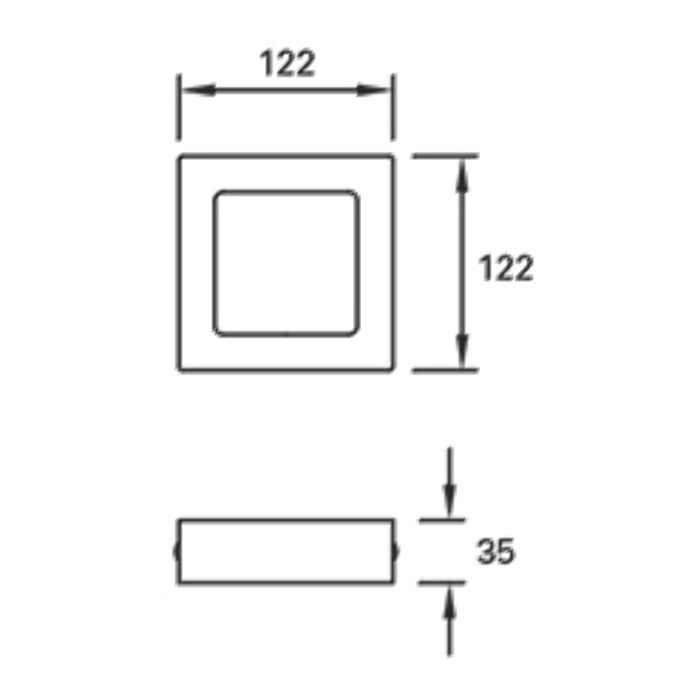 Forlight Easy square surface downlight cuadrado con luz blanco cálido 3000K en color blanco