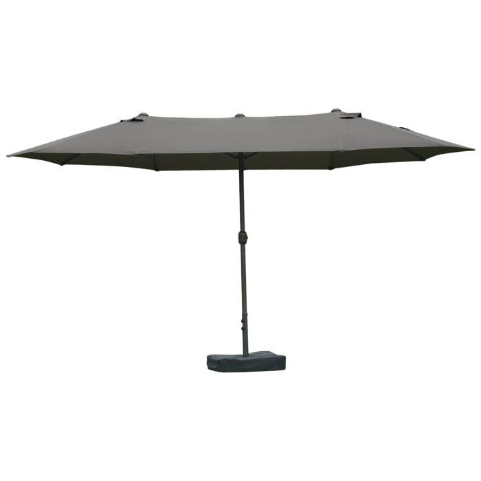 Parasol de jardin XXL pied contrepoids inclus acier polyester haute densité