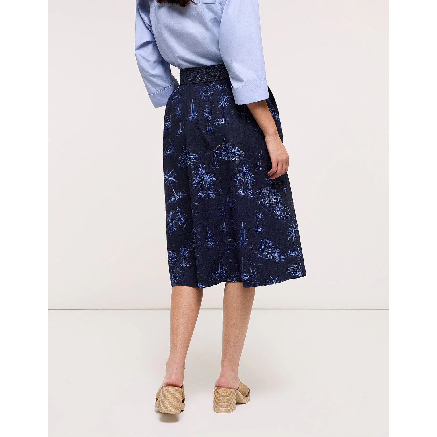 Falda Midi Azul Marino - Falnetis