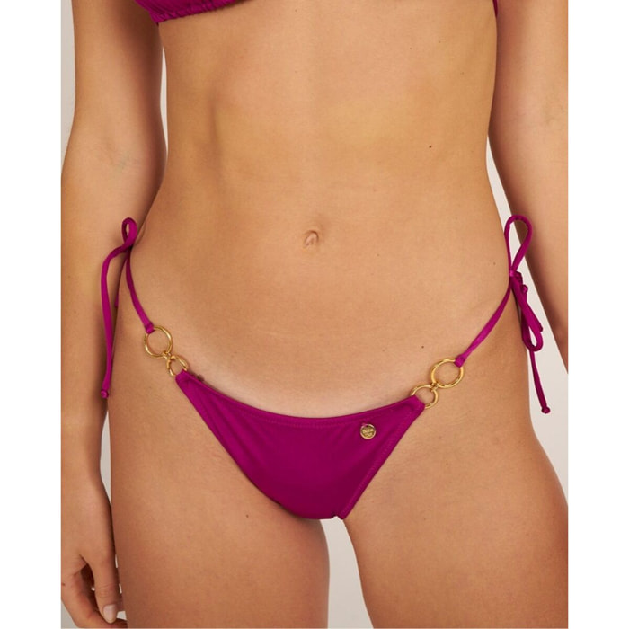 Braga de bikini con lazos en tejido satinado