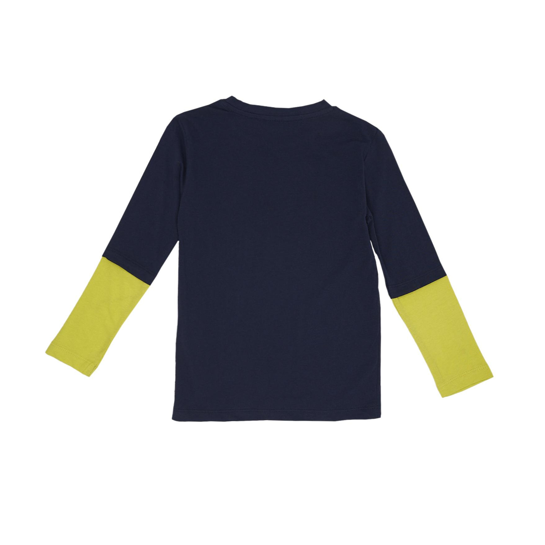 T-shirt da bambino maniche lunghe bicolor e stampa Basic