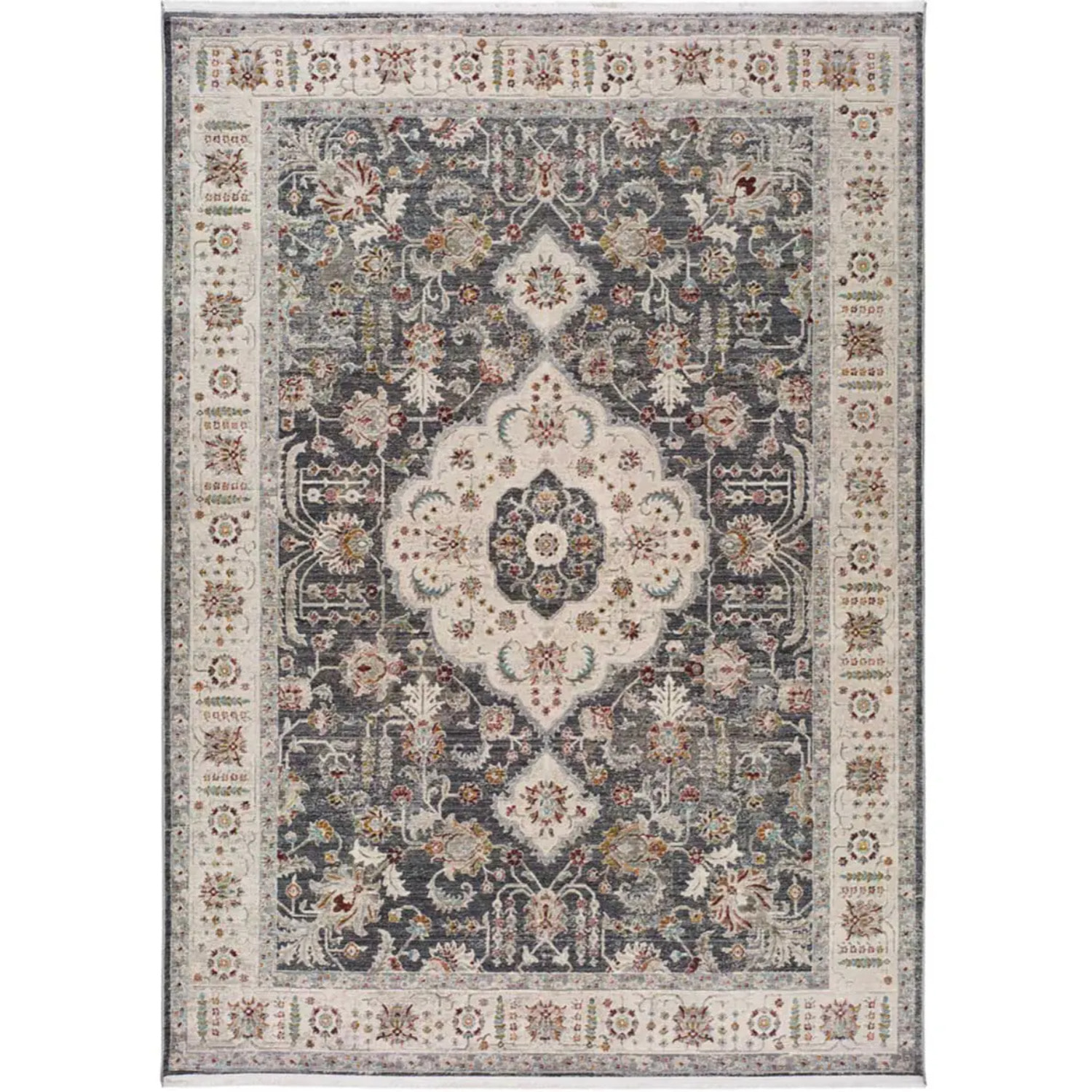 KESHAN Alfombra vintage de pelo corto gris, varias medidas disponibles.