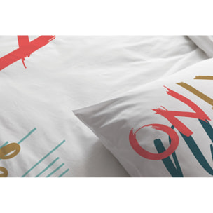 Parure Housse De Couette 3pcs avec Taies oreiller 100% coton 57fils Only