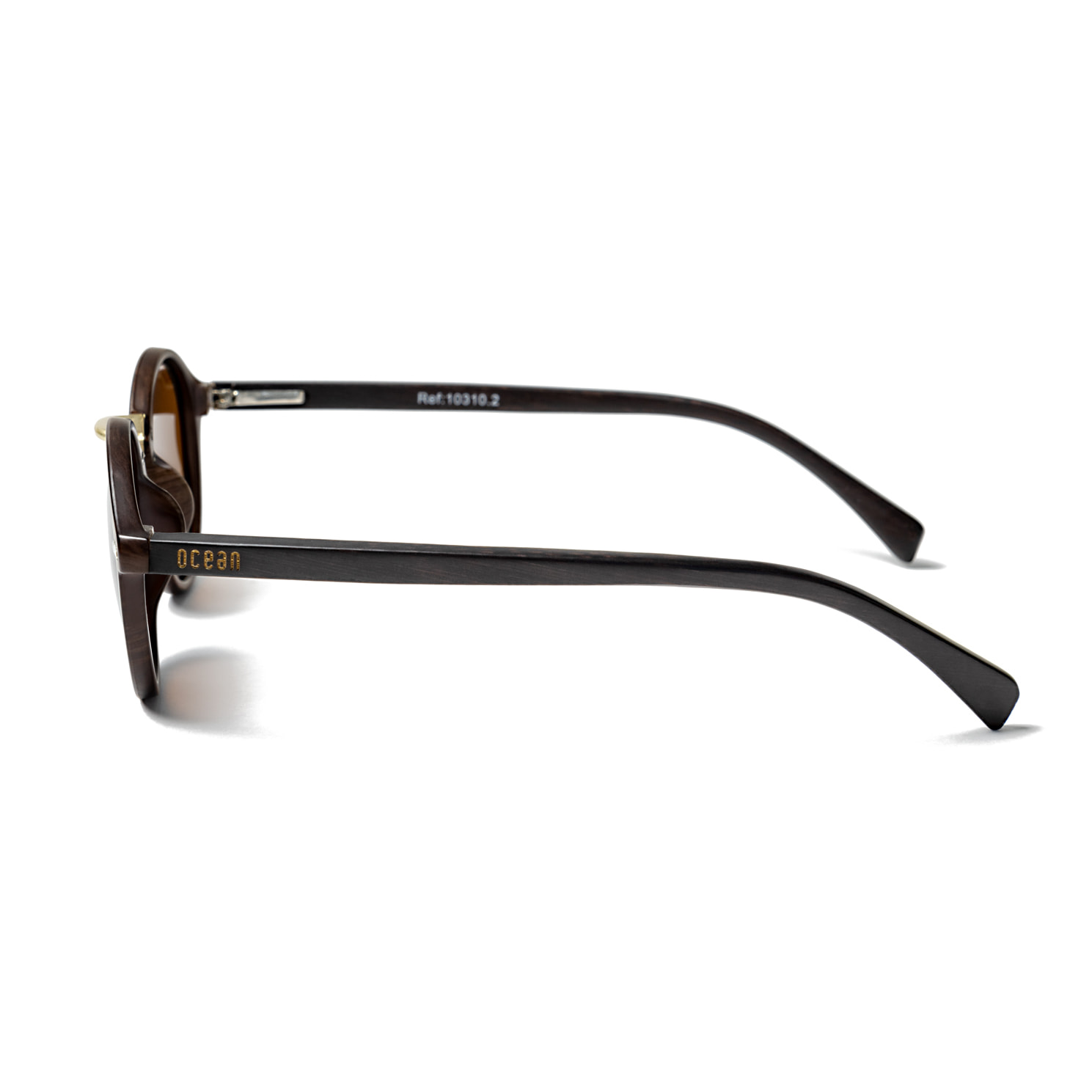 Gafas de sol OCEAN LILLE - Marrón brillante nariz de metal plateado brillante bisagra de metal / Marrón