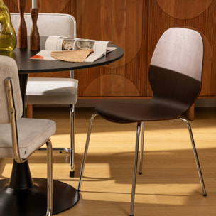 Chaise "Ouro" hévéa et noyer