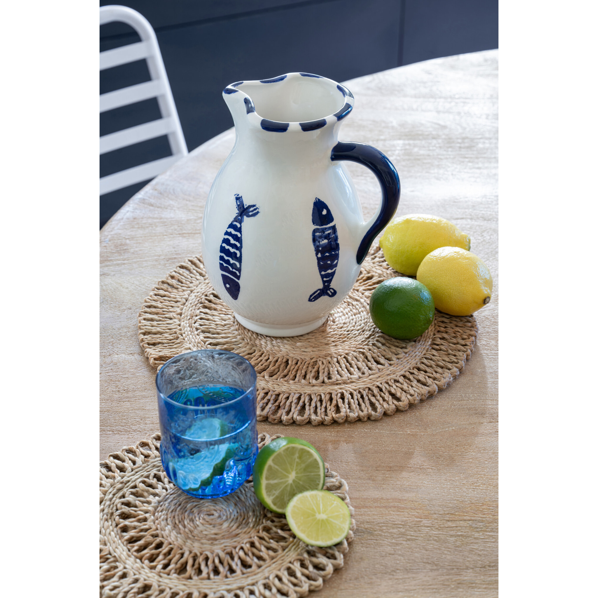 J-Line Set de Table Rond - jute - naturel - 2 pièces