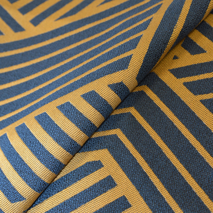 Tissu jacquard  -  - Effet graphique - Bleu